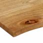 Preview: Tischplatte mit Baumkante 120x60x2,5 cm Massivholz Mango