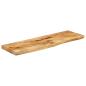 Preview: Tischplatte 110x20x2,5 cm Baumkante Massivholz Raues Mangoholz
