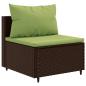 Preview: 8-tlg. Garten-Lounge-Set mit Kissen Braun Poly Rattan