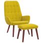 Preview: Relaxsessel mit Hocker Gelb Samt