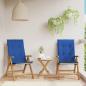 Preview: ARDEBO.de - Klappstühle mit Kissen, 2 Stück, Massivholz Teak