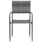 Preview: 5-tlg. Garten-Essgruppe Poly Rattan Grau