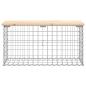 Preview: Gartenbank aus Gabionen 83x31,5x42 cm Massivholz Kiefer