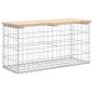 Preview: Gartenbank aus Gabionen 83x31,5x42 cm Massivholz Kiefer
