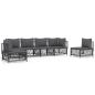 Preview: 6-tlg. Garten-Lounge-Set mit Kissen Anthrazit Stahl