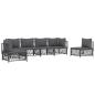Preview: 6-tlg. Garten-Lounge-Set mit Kissen Anthrazit Stahl