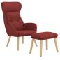 Preview: Relaxsessel mit Hocker Weinrot Stoff