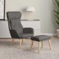 Preview: ARDEBO.de - Relaxsessel mit Hocker Dunkelgrau Stoff