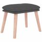 Preview: Relaxsessel mit Hocker Dunkelgrau Stoff
