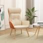 Preview: ARDEBO.de - Relaxsessel Creme Stoff und PVC