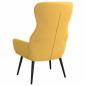 Preview: Relaxsessel mit Hocker Senfgelb Stoff
