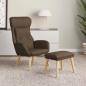 Preview: ARDEBO.de - Relaxsessel mit Hocker Braun Stoff