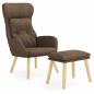 Preview: Relaxsessel mit Hocker Braun Stoff