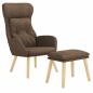 Preview: Relaxsessel mit Hocker Braun Stoff