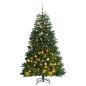 Preview: ARDEBO.de - Künstlicher Weihnachtsbaum Klappbar 300 LEDs & Kugeln 210 cm