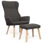 Preview: Relaxsessel mit Hocker Dunkelgrau Stoff