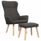 Preview: Relaxsessel mit Hocker Dunkelgrau Stoff