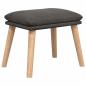 Preview: Relaxsessel mit Hocker Dunkelgrau Stoff