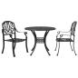 Preview: 3-tlg. Bistro-Set Schwarz Aluminiumguss