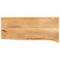 Preview: ARDEBO.de - Tischplatte mit Baumkante 90x40x2,5 cm Massivholz Mango