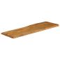 Preview: Tischplatte mit Baumkante 120x40x2,5 cm Massivholz Mango