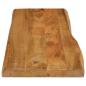 Preview: Tischplatte mit Baumkante 120x40x2,5 cm Massivholz Mango
