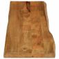 Preview: Tischplatte mit Baumkante 180x40x3,8 cm Massivholz Mango