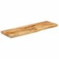 Preview: Tischplatte 120x40x3,8 cm Baumkante Massivholz Raues Mangoholz