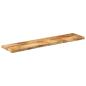 Preview: Tischplatte 140x30x3,8 cm Baumkante Massivholz Raues Mangoholz