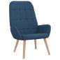 Preview: Relaxsessel mit Hocker Blau Stoff