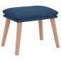 Preview: Relaxsessel mit Hocker Blau Stoff