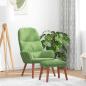 Preview: ARDEBO.de - Relaxsessel mit Hocker Hellgrün Samt