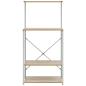 Preview: Mikrowellenregal Weiß Eiche-Optik 60x39,6x123 cm Holzwerkstoff