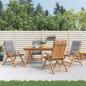 Preview: ARDEBO.de - Verstellbare Klappstühle mit Kissen, 4-teilig, Massivholz Teak