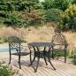 Preview: ARDEBO.de - 3-tlg. Bistro-Set Aluminiumguss Schwarz