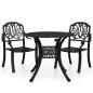 Preview: 3-tlg. Bistro-Set Aluminiumguss Schwarz