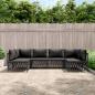 Preview: ARDEBO.de - 6-tlg. Garten-Lounge-Set mit Kissen Anthrazit Stahl