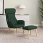 Preview: ARDEBO.de - Relaxsessel mit Hocker Dunkelgr?n Stoff
