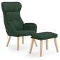 Preview: Relaxsessel mit Hocker Dunkelgr?n Stoff