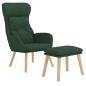 Preview: Relaxsessel mit Hocker Dunkelgr?n Stoff