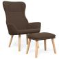 Preview: Relaxsessel mit Hocker Braun Stoff