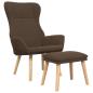 Preview: Relaxsessel mit Hocker Braun Stoff