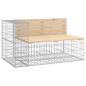 Preview: Gartenbank aus Gabionen 122x71x65,5 cm Massivholz Kiefer