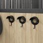 Preview: ARDEBO.de - Trensenhalter 3 Stk. Wandmontage Schwarz Eisen