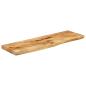 Preview: Tischplatte 120x20x3,8 cm Baumkante Massivholz Raues Mangoholz