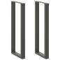 Preview: Bartischbeine U-Form 2 Stk. Anthrazit 50x(110-111) cm Stahl
