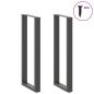 Preview: Bartischbeine U-Form 2 Stk. Anthrazit 50x(110-111) cm Stahl