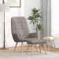 Preview: ARDEBO.de - Relaxsessel mit Hocker Taupe Stoff