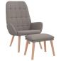 Preview: Relaxsessel mit Hocker Taupe Stoff
