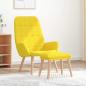 Preview: ARDEBO.de - Relaxsessel mit Hocker Hellgelber Stoff
